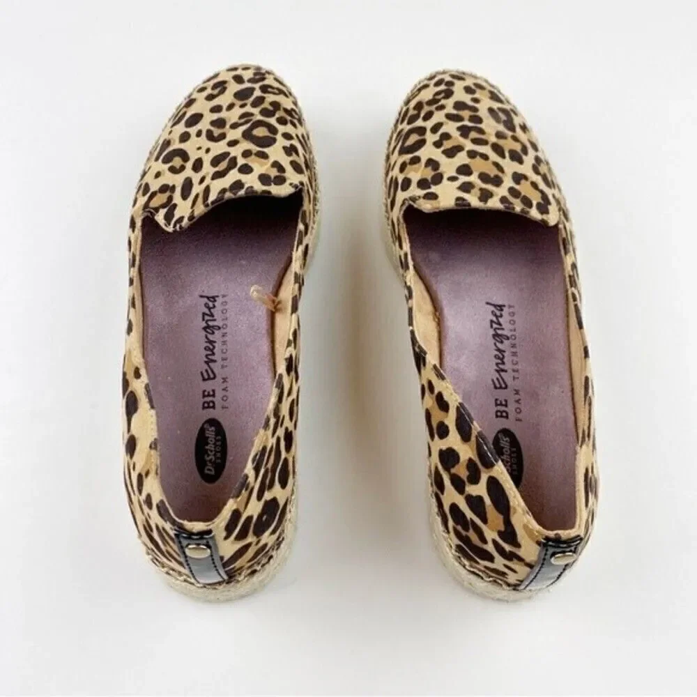 Dr. Scholl's Find Me Animal Print Slip-On Espadrilles Loafers Leopard Size 8